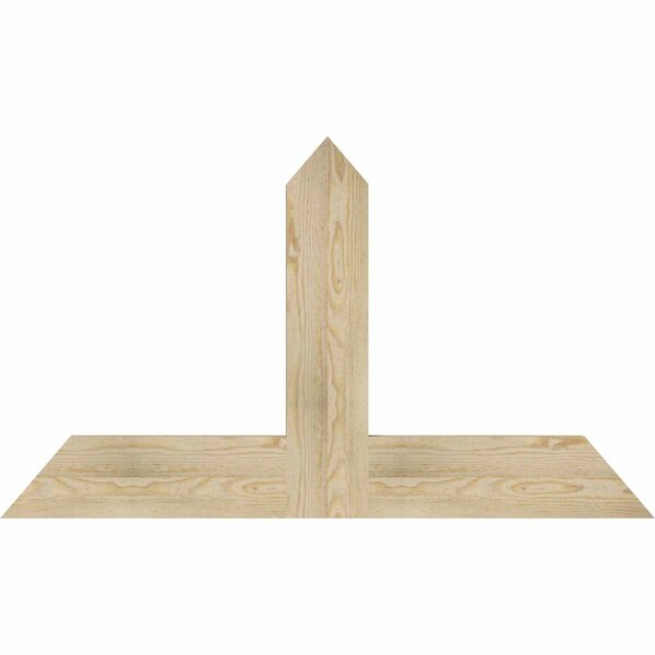 Ekena Millwork Portland Rough Sawn Timber Gable Bracket, Douglas Fir, 48"W x 28"H x 2"D x 6"F, 14/12 Pitch GBW048X28X0206POR00RDF - main